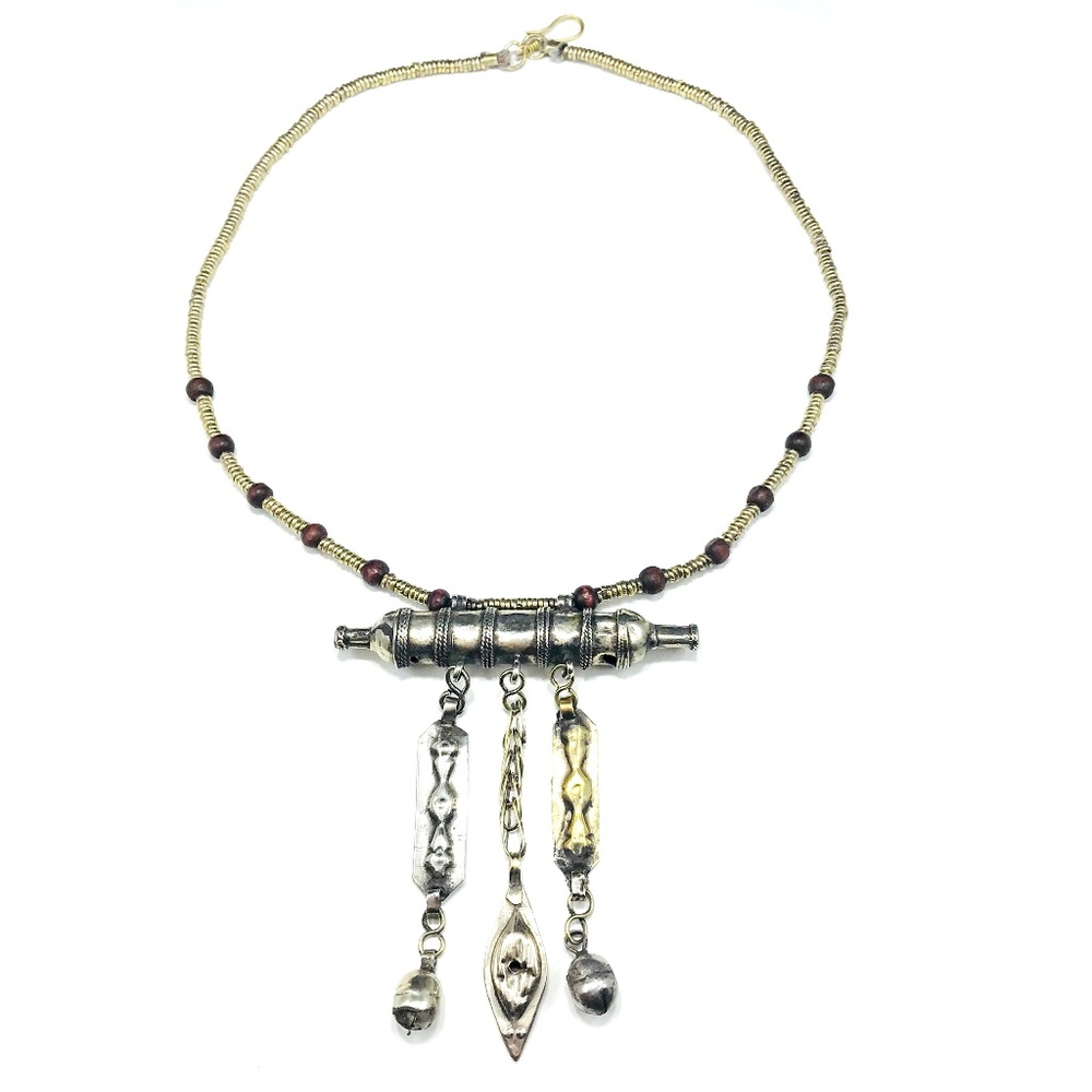Vintage Afghan Tribal Collar Bib Necklace Festival